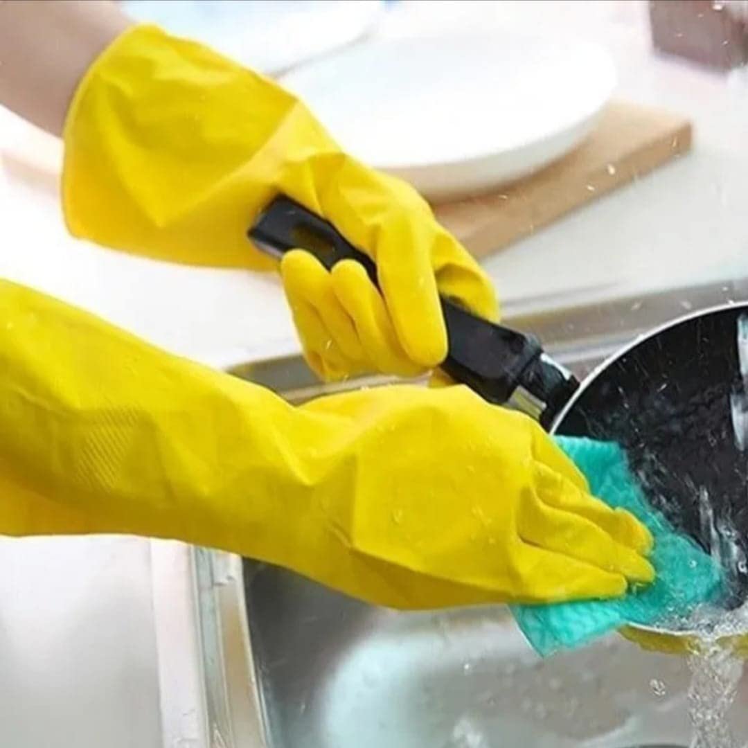 Rubber Hand Gloves – Flexible and Durable Gloves for Household Cleaning and Protection