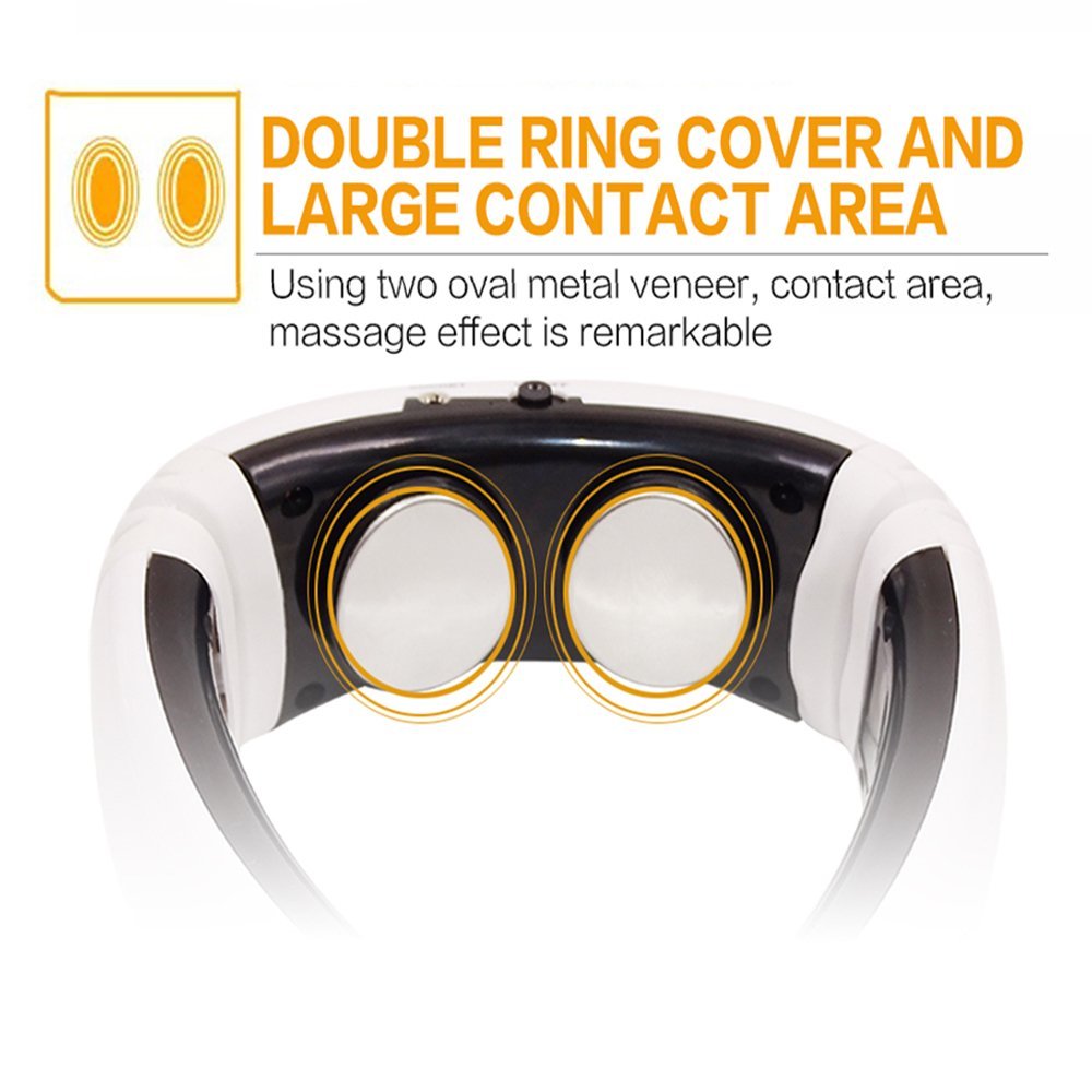 Electric Neck Massager ? Smart Heating & Pulse Technology | Portable Neck Relaxation Device for Pain Relief, Muscle Tension, and Stress | Wireless, Rechargeable