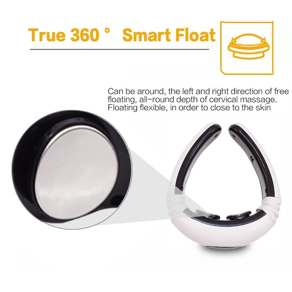 Electric Neck Massager ? Smart Heating & Pulse Technology | Portable Neck Relaxation Device for Pain Relief, Muscle Tension, and Stress | Wireless, Rechargeable