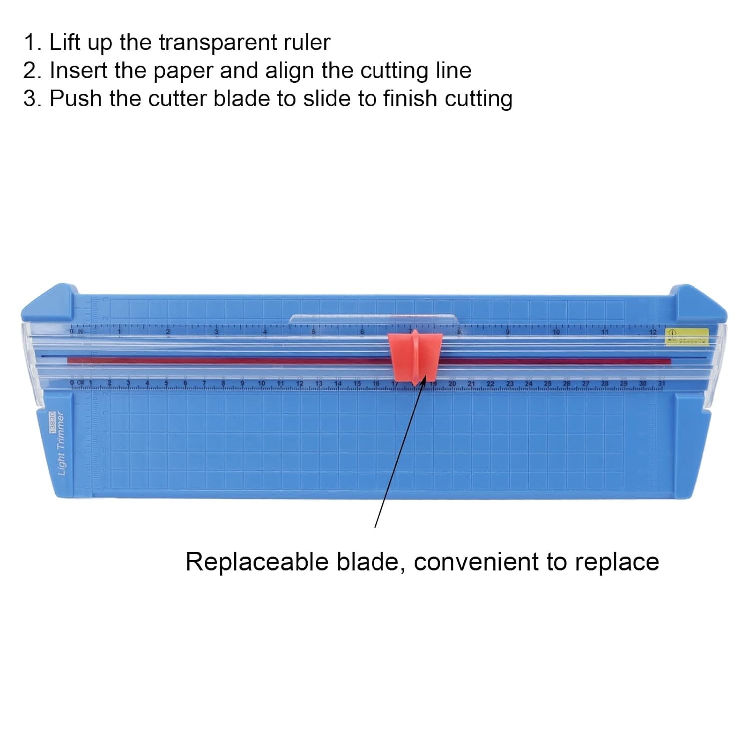Manual Paper Cutter with Ruler ? Precision Guillotine Trimmer for A4/A5 ? Sharp Blade, Adjustable Guide, Non-Slip Base ? Ideal for Office, School, Craft, and Home Use