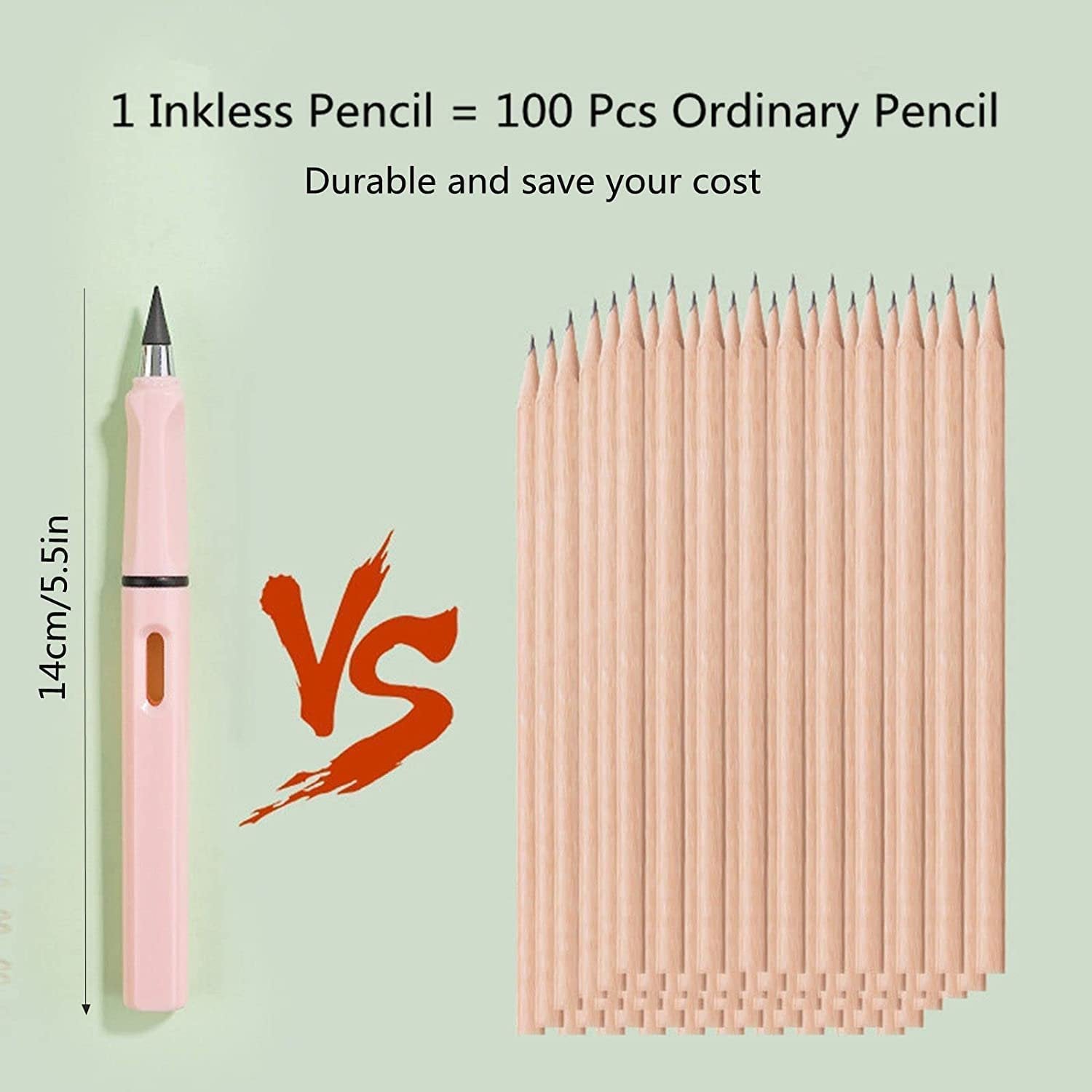 Inkless Pencil with Eraser ? Reusable, Mess-Free Writing Tool ? Durable Metal Tip, Erasable Marks, Eco-Friendly ? Ideal for School, Office, Drawing, and Note-Taking