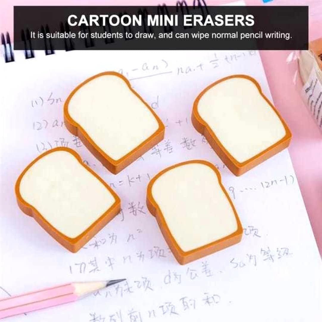 Bread Shaped Erasers ? Pack of 4 ? Cute and Realistic Erasers for Kids, Students, and Collectors ? Soft, Non-Toxic, Durable ? Perfect for School Supplies, Party Favors, and Gifts