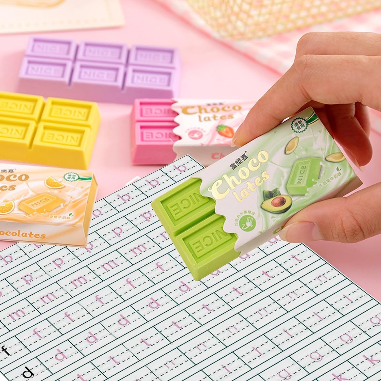 Creative Chocolate Shaped Eraser ? 1 PC ? Fun and Realistic Chocolate Bar Design ? Cute and Unique Eraser for Kids, Students, and Collectors ? Non-Toxic, Durable, Perfect for School and Gifts