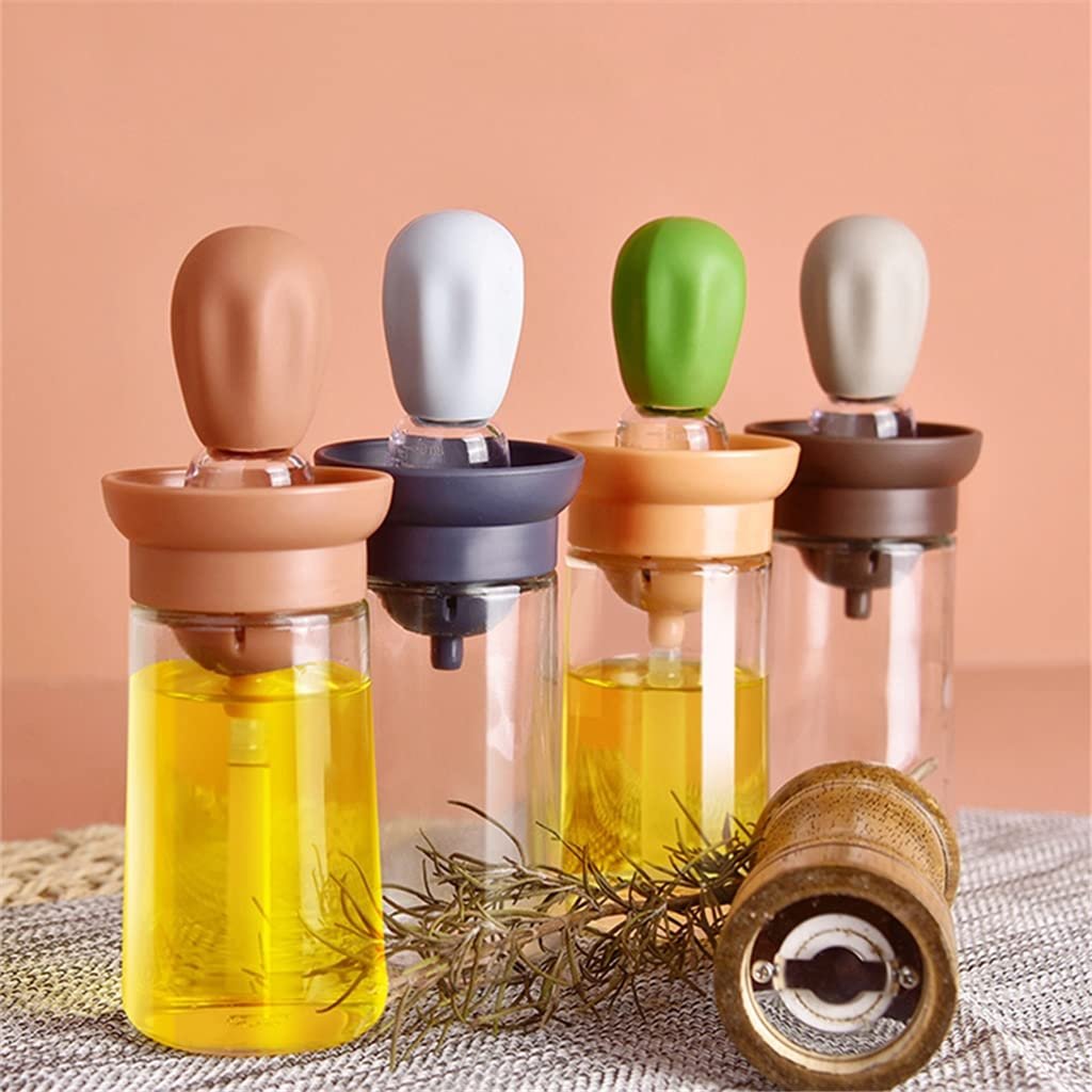 2 in 1 Silicone Dropper Oil Dispenser Bottle | Leak-Proof, Reusable Oil Dispenser with Dropper and Brush | Ideal for Cooking & Baking