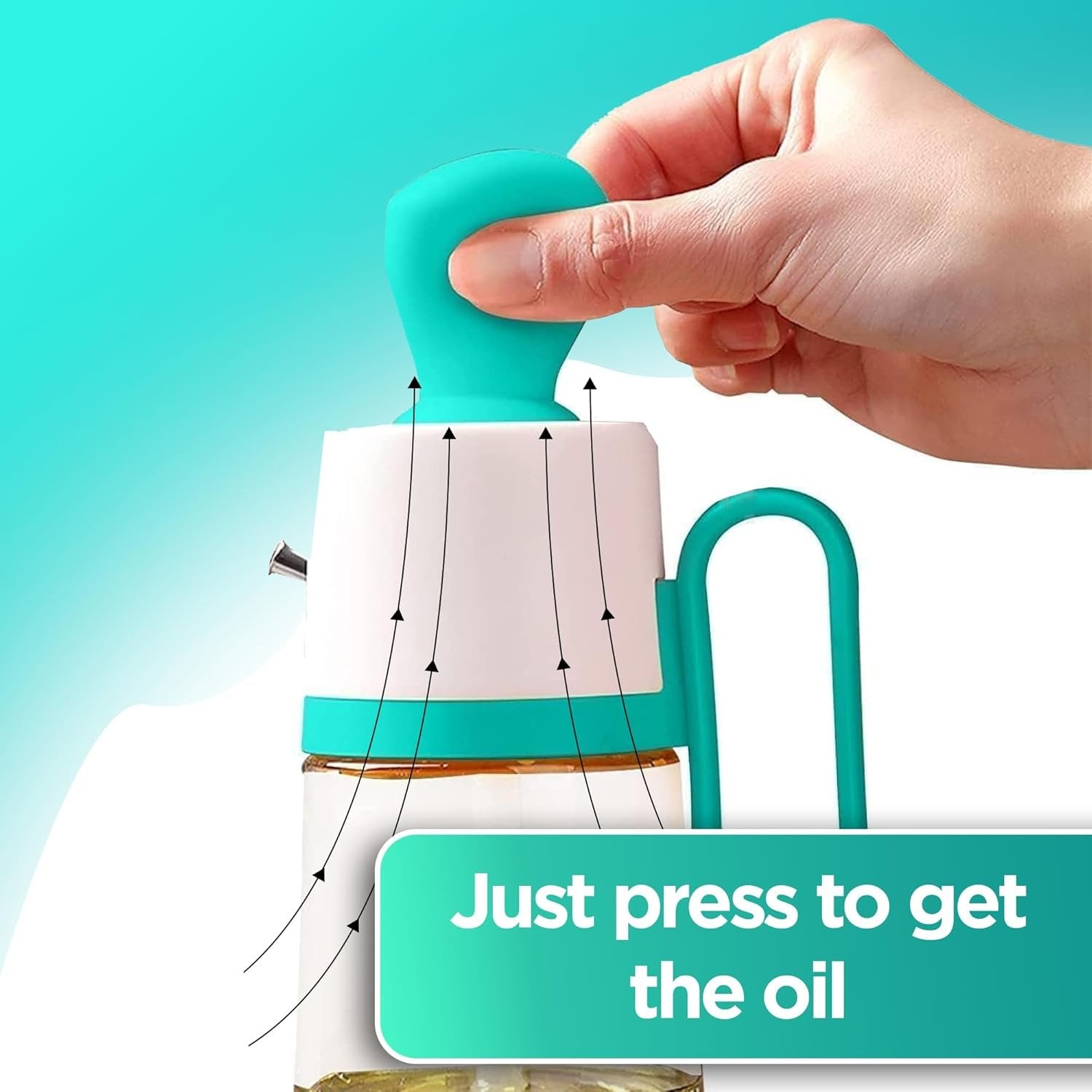 2 in 1 Glass Oil Dispenser Bottle with Brush | Oil, Vinegar & Sauce Dispenser | Easy to Pour & Brush for Cooking & Grilling