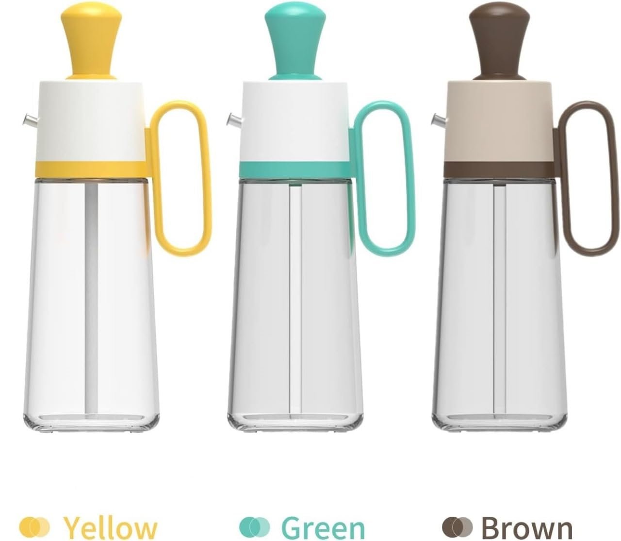 2 in 1 Glass Oil Dispenser Bottle with Brush | Oil, Vinegar & Sauce Dispenser | Easy to Pour & Brush for Cooking & Grilling