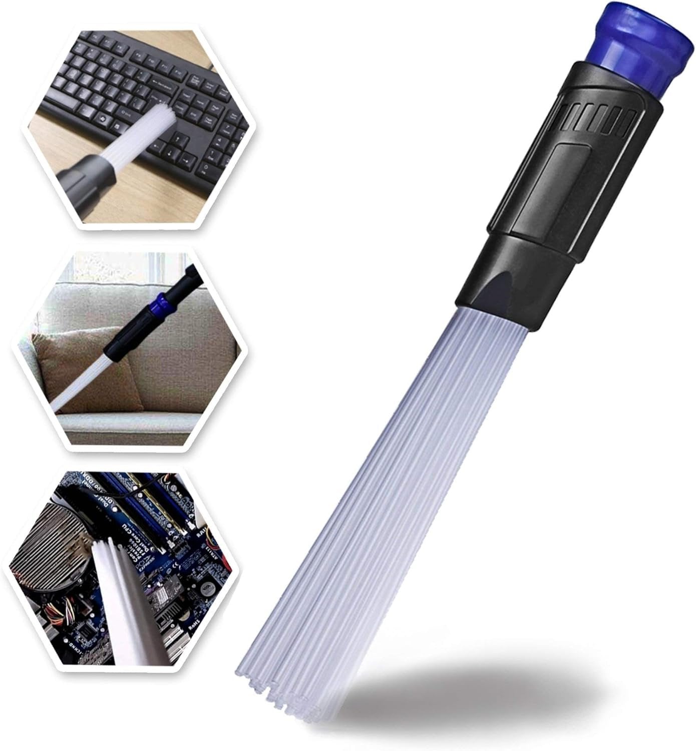 Dust Daddy Vacuum Attachment ? Universal Dust Cleaner with Flexible Tubes ? Cleans Cracks, Keyboards, Drawers & Hard-to-Reach Areas