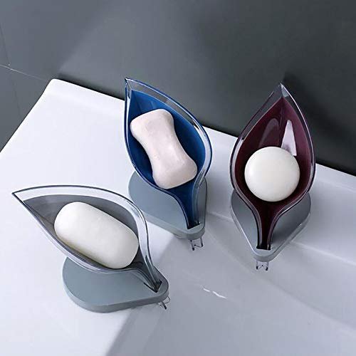 Leaf Shape Soap Holder ? Self-Draining Soap Dish for Bathroom & Kitchen ? Anti-Slip Design, Easy Drainage, Stylish & Functional