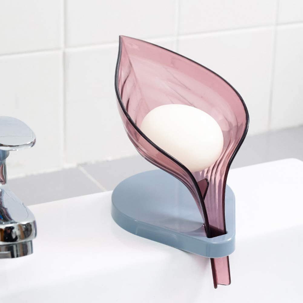 Leaf Shape Soap Holder ? Self-Draining Soap Dish for Bathroom & Kitchen ? Anti-Slip Design, Easy Drainage, Stylish & Functional