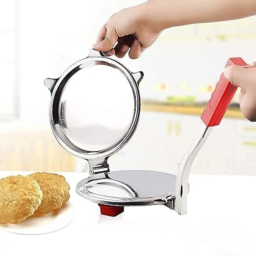 Puri Press Maker ? Manual Roti, Papad, and Chapati Maker ? Heavy Duty Steel Body, Non-Slip Base, Easy to Use for Home Cooking