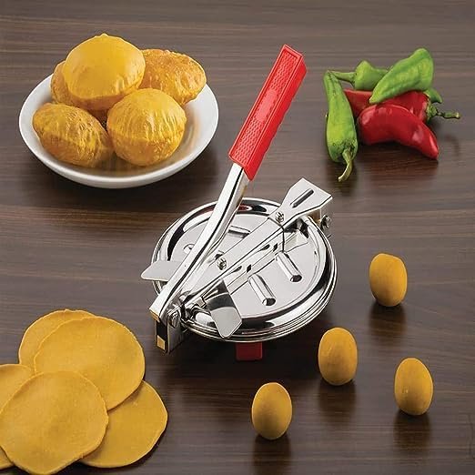 Puri Press Maker ? Manual Roti, Papad, and Chapati Maker ? Heavy Duty Steel Body, Non-Slip Base, Easy to Use for Home Cooking