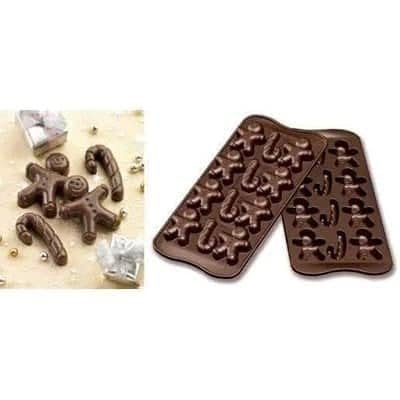 12 Cavity Christmas Silicone Mould ? Non-Stick Candy & Chocolate Mold with Holiday Designs ? Reusable for Baking & Crafts