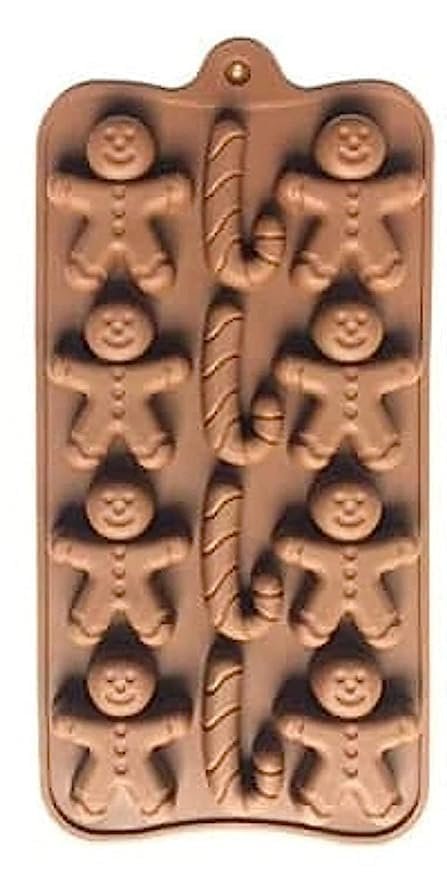 12 Cavity Christmas Silicone Mould ? Non-Stick Candy & Chocolate Mold with Holiday Designs ? Reusable for Baking & Crafts