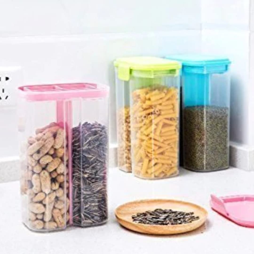 2 Section Airtight Food Container ? Leak-Proof Dual Compartment Lunch & Snack Box ? Microwave Safe & BPA-Free