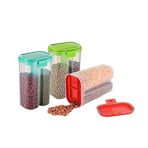 2 Section Airtight Food Container ? Leak-Proof Dual Compartment Lunch & Snack Box ? Microwave Safe & BPA-Free