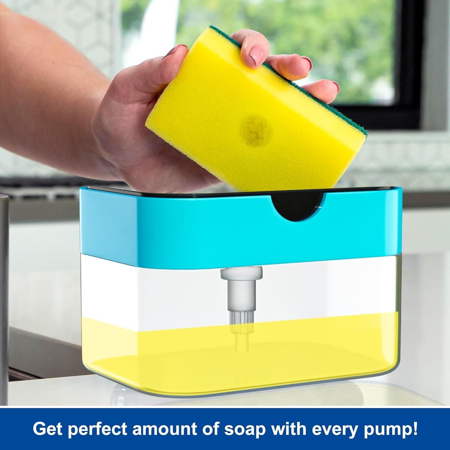Soap Pump Dispenser for Kitchen & Bathroom ? One-Hand Press Liquid Soap Holder ? Compact & Leak-Proof Design