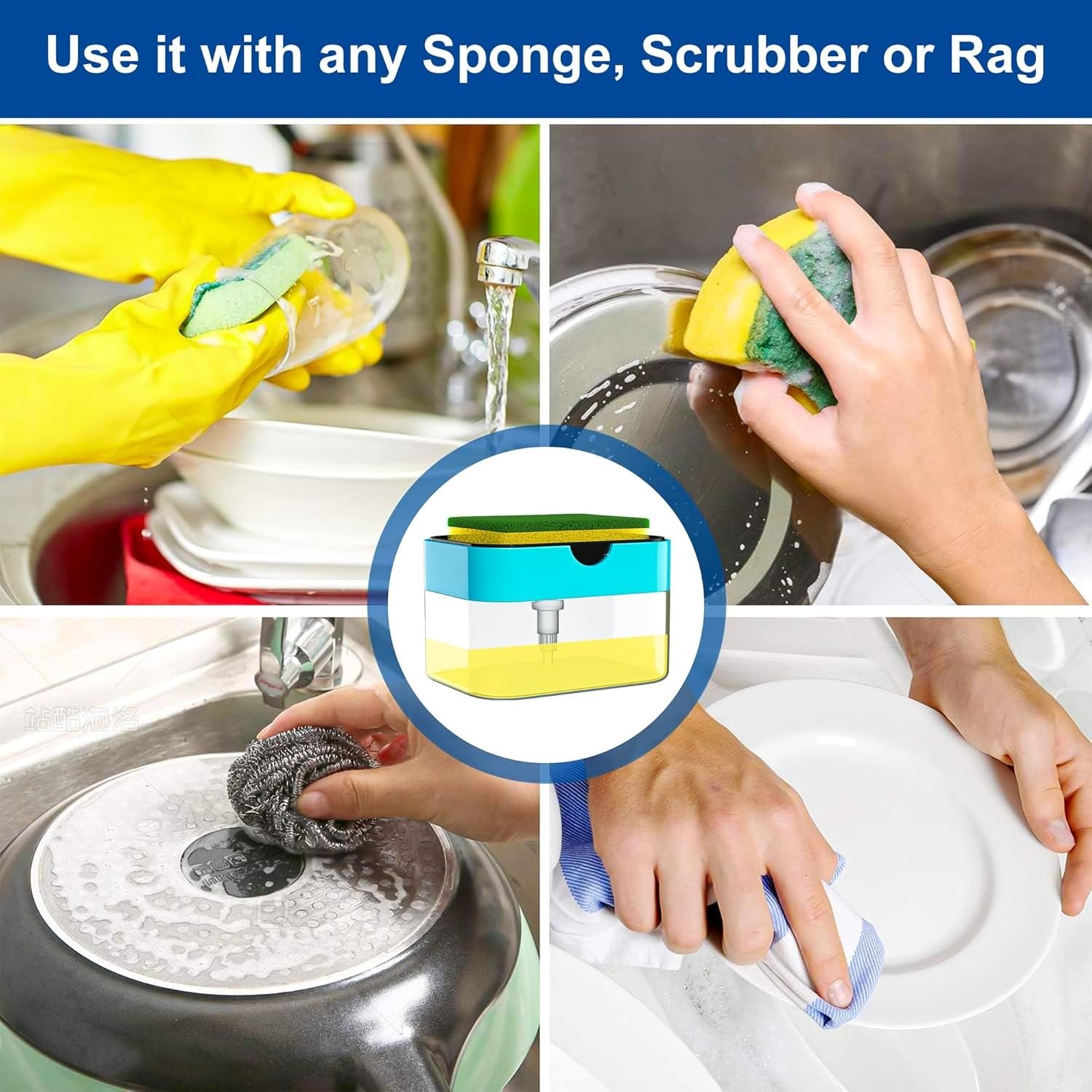 Soap Pump Dispenser for Kitchen & Bathroom ? One-Hand Press Liquid Soap Holder ? Compact & Leak-Proof Design