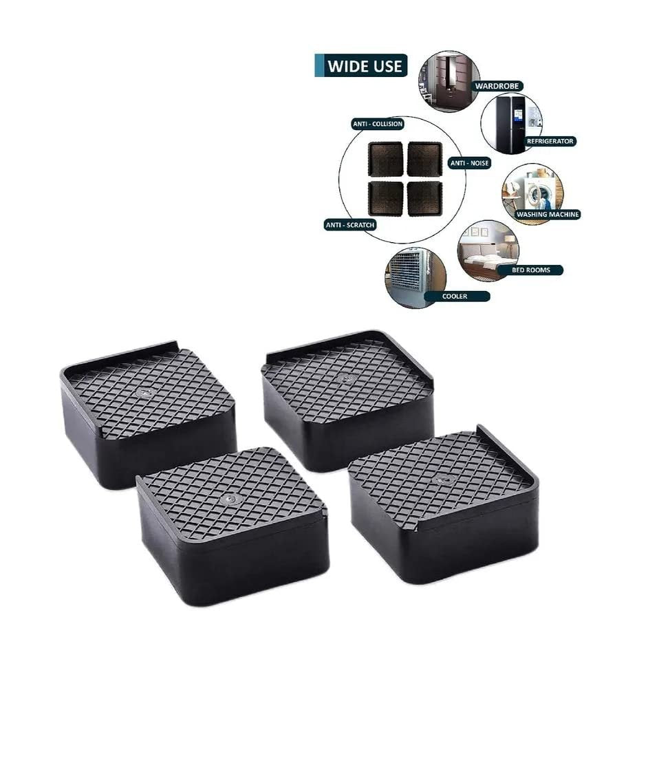 Adjustable Refrigerator Base Stand (4-Piece Set) ? Heavy Duty, Anti-Vibration, Movable Platform for Fridge, Washing Machine
