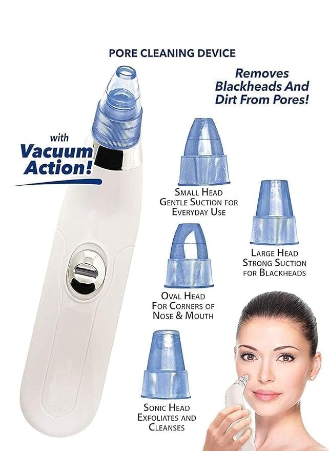 Pore Cleaner ? Deep Cleansing Face Vacuum Suction Tool for Blackheads, Whiteheads, and Skin Exfoliation