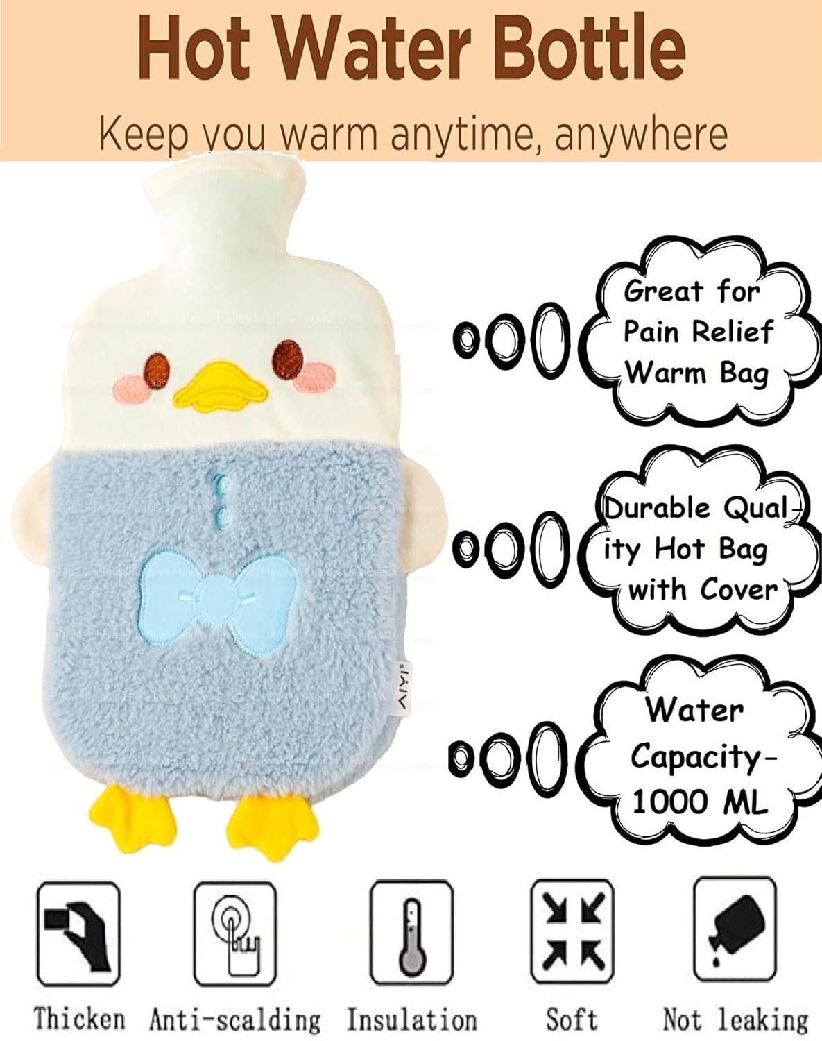 Mini Cotton Hot Water Bag ? Portable, Reusable Heat Pack for Pain Relief, Relaxation, and Warmth ? Ideal for Cold Nights