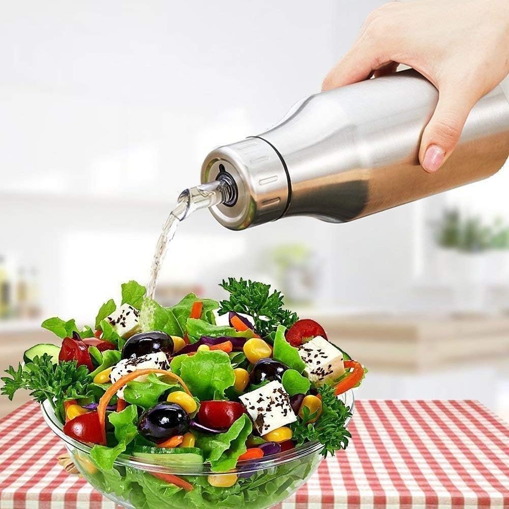1000ml Stainless Steel Oil Dispenser ? Leak-Proof, Easy-Pour Oil Bottle for Cooking, Salad Dressings, and More