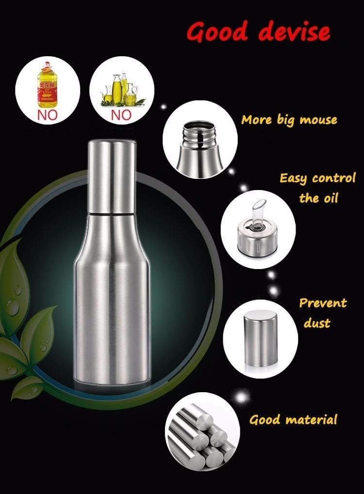 1000ml Stainless Steel Oil Dispenser ? Leak-Proof, Easy-Pour Oil Bottle for Cooking, Salad Dressings, and More