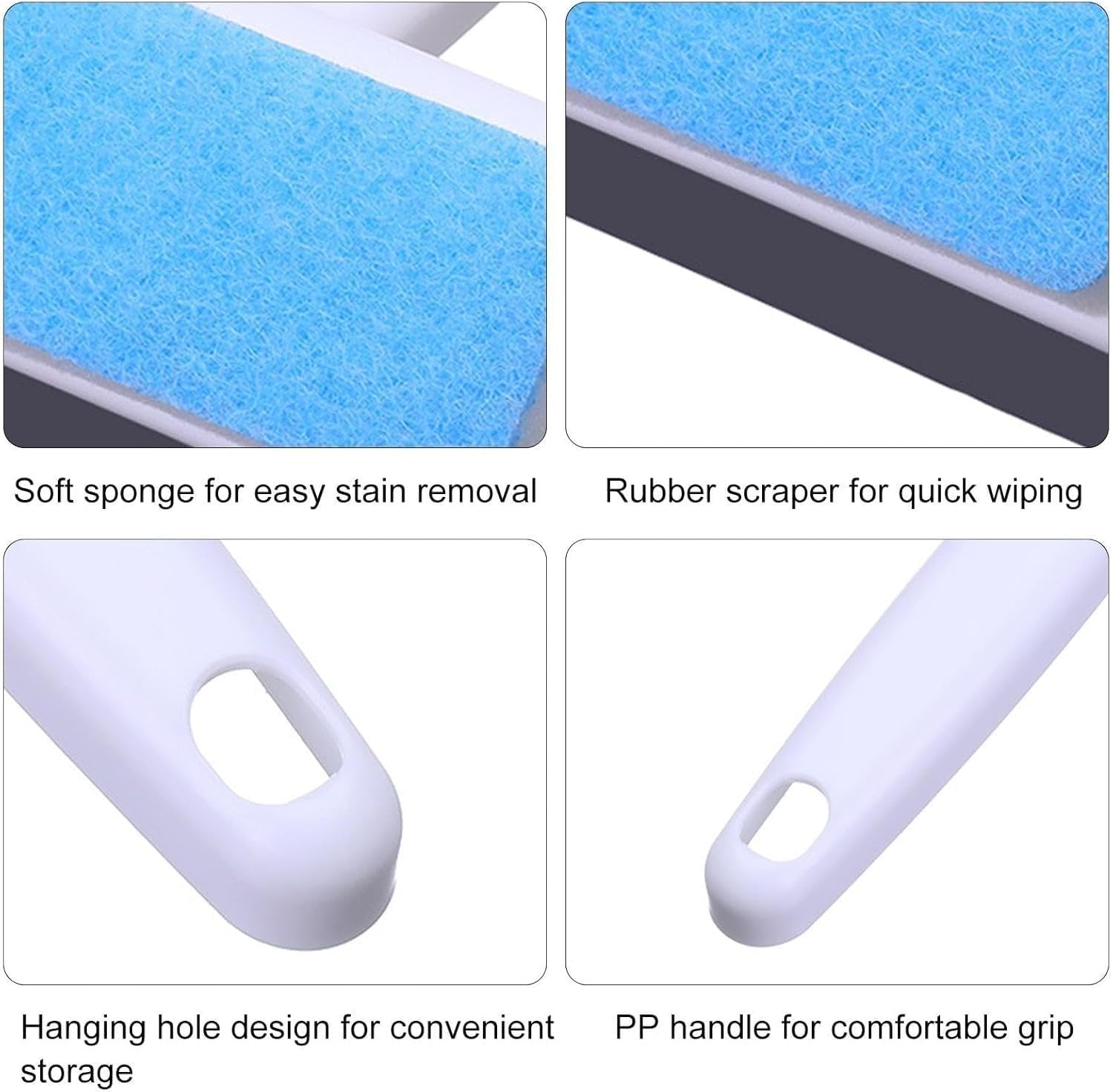 2-in-1 Glass Wiper Cleaning Brush ? Multi-Purpose Window & Glass Cleaner with Scraper for Streak-Free Shine