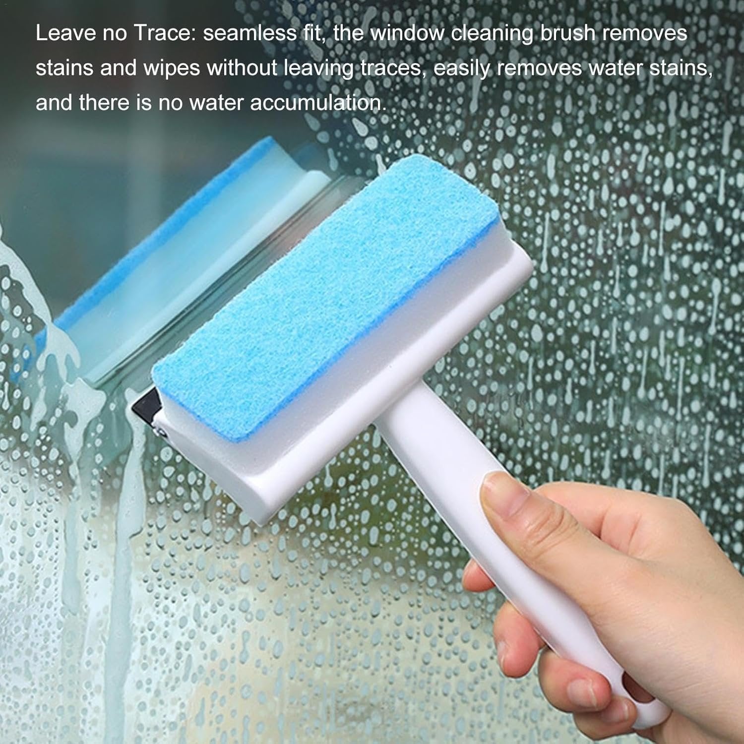 2-in-1 Glass Wiper Cleaning Brush ? Multi-Purpose Window & Glass Cleaner with Scraper for Streak-Free Shine