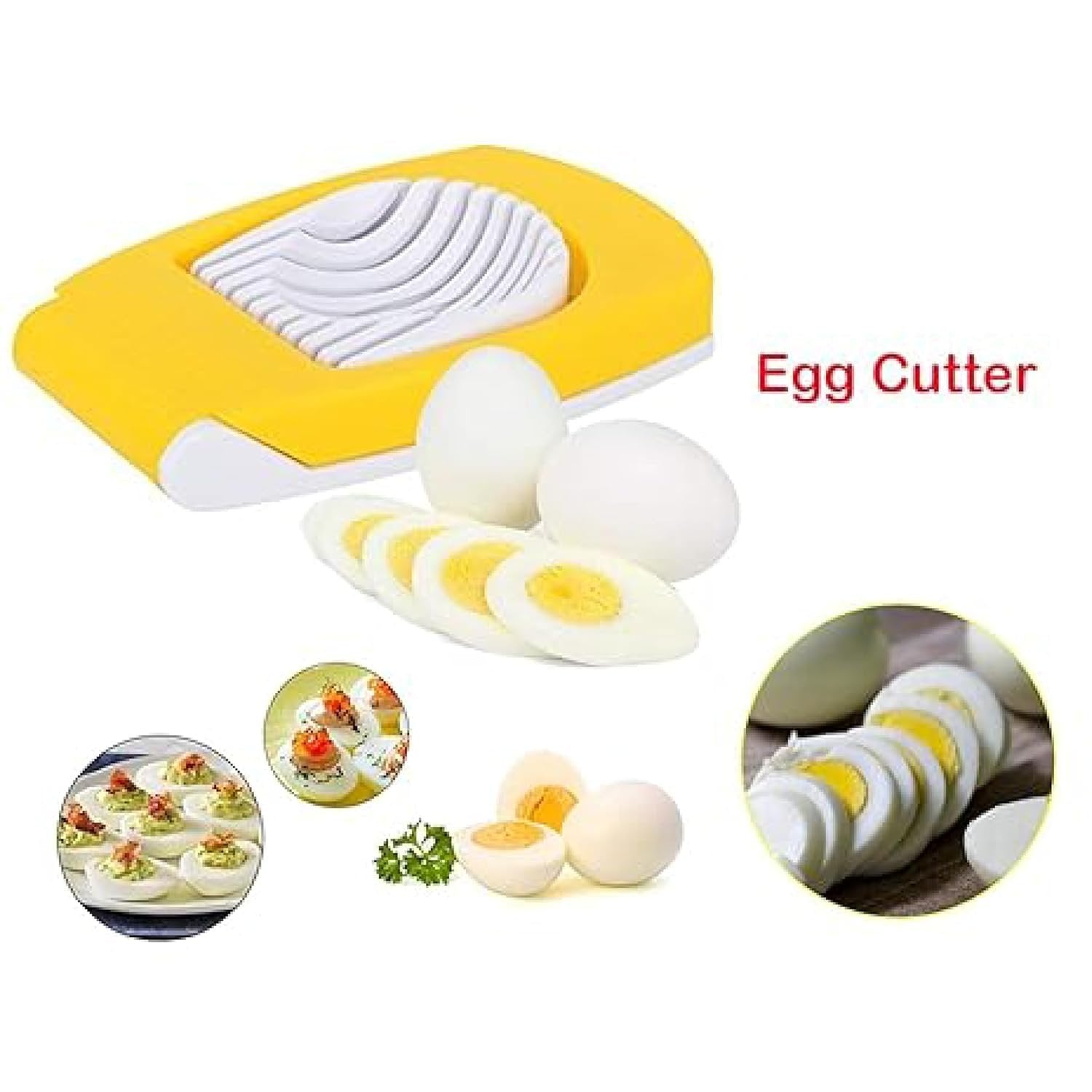 Egg Cutter ? Easy-to-Use Stainless Steel Egg Slicer for Perfect Slices, Ideal for Boiled Eggs and Fruits