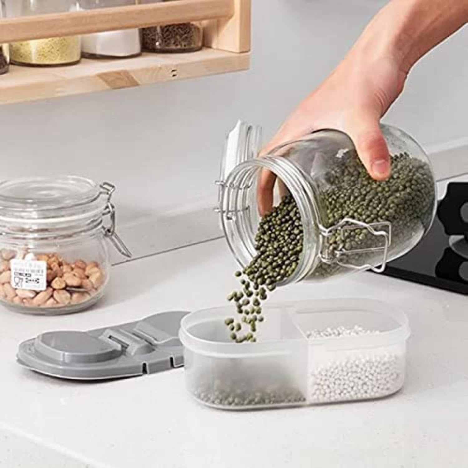 2 Way Food Storage Container Box ? Airtight, Leak-Proof, Stackable Design for Easy Food Organization