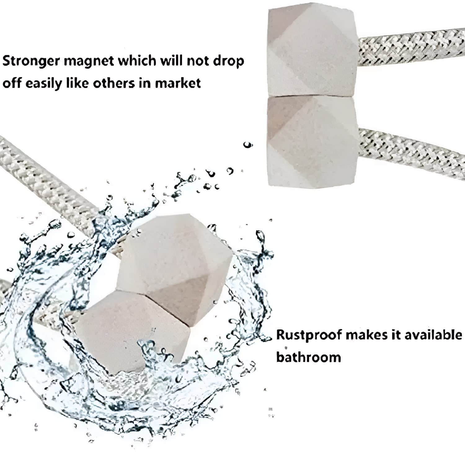 (Pack of 2) Magnetic Curtain Rope ? Adjustable, Strong Hold for Easy Curtain Tieback & Decoration