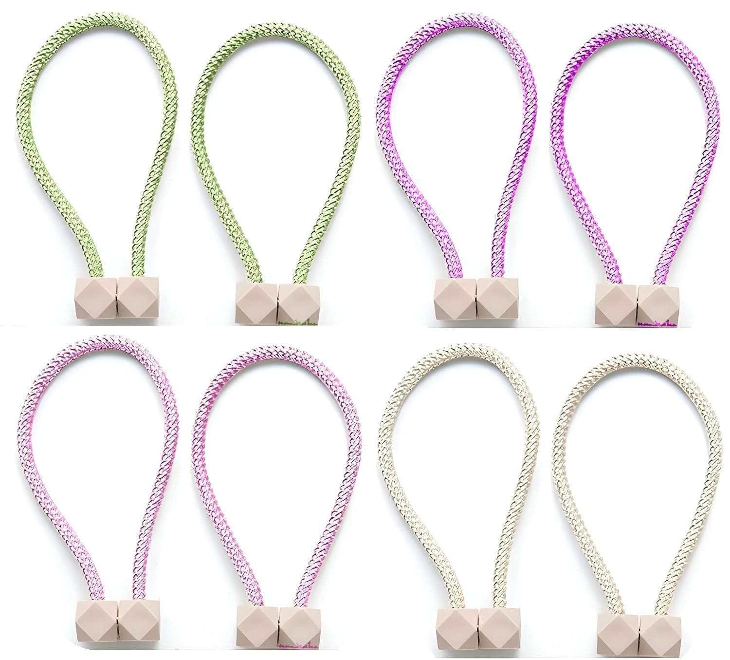 (Pack of 2) Magnetic Curtain Rope ? Adjustable, Strong Hold for Easy Curtain Tieback & Decoration