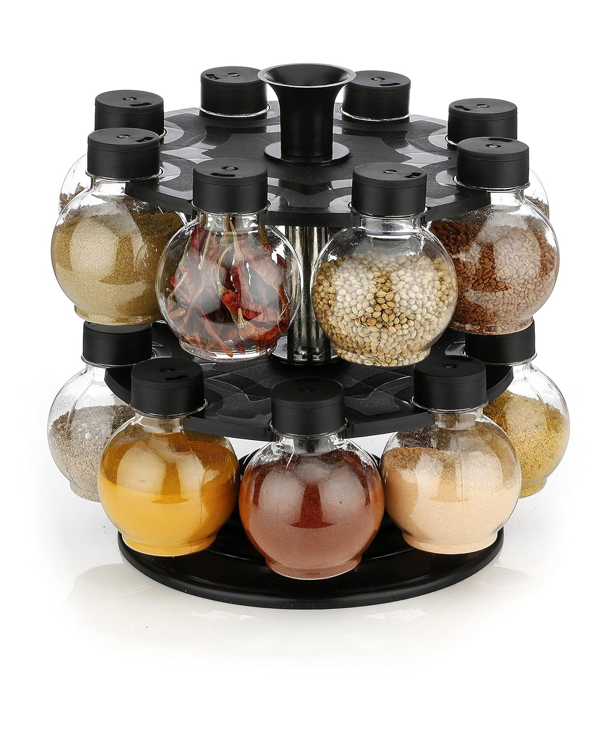 360 Double Layer Spice Rack ? Rotating Organizer for Easy Spice Storage and Access