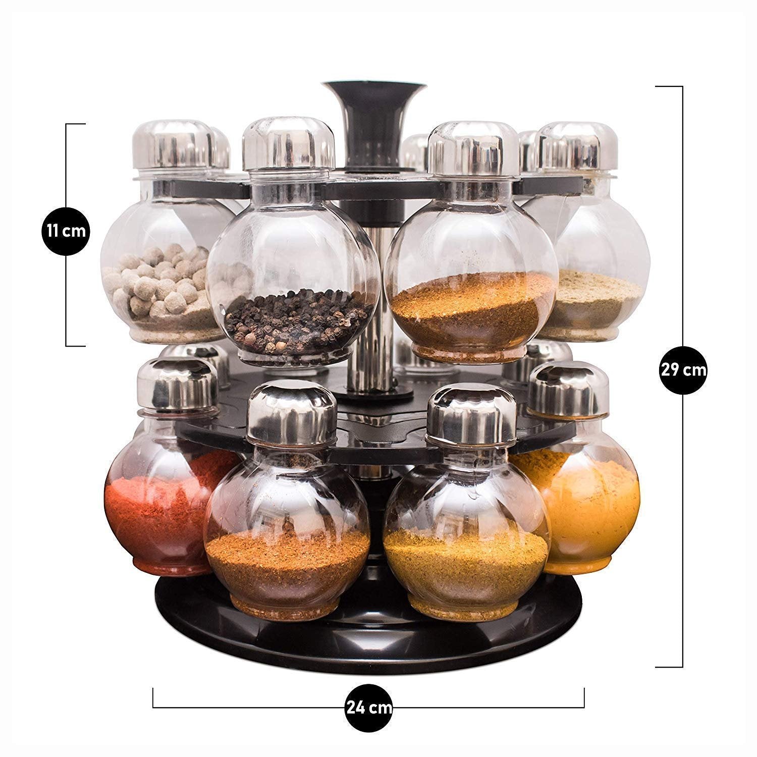 360 Double Layer Spice Rack ? Rotating Organizer for Easy Spice Storage and Access