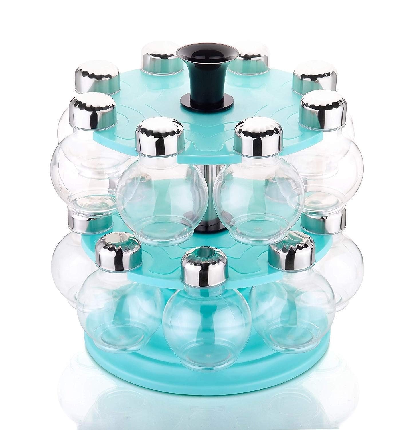 360 Double Layer Spice Rack ? Rotating Organizer for Easy Spice Storage and Access