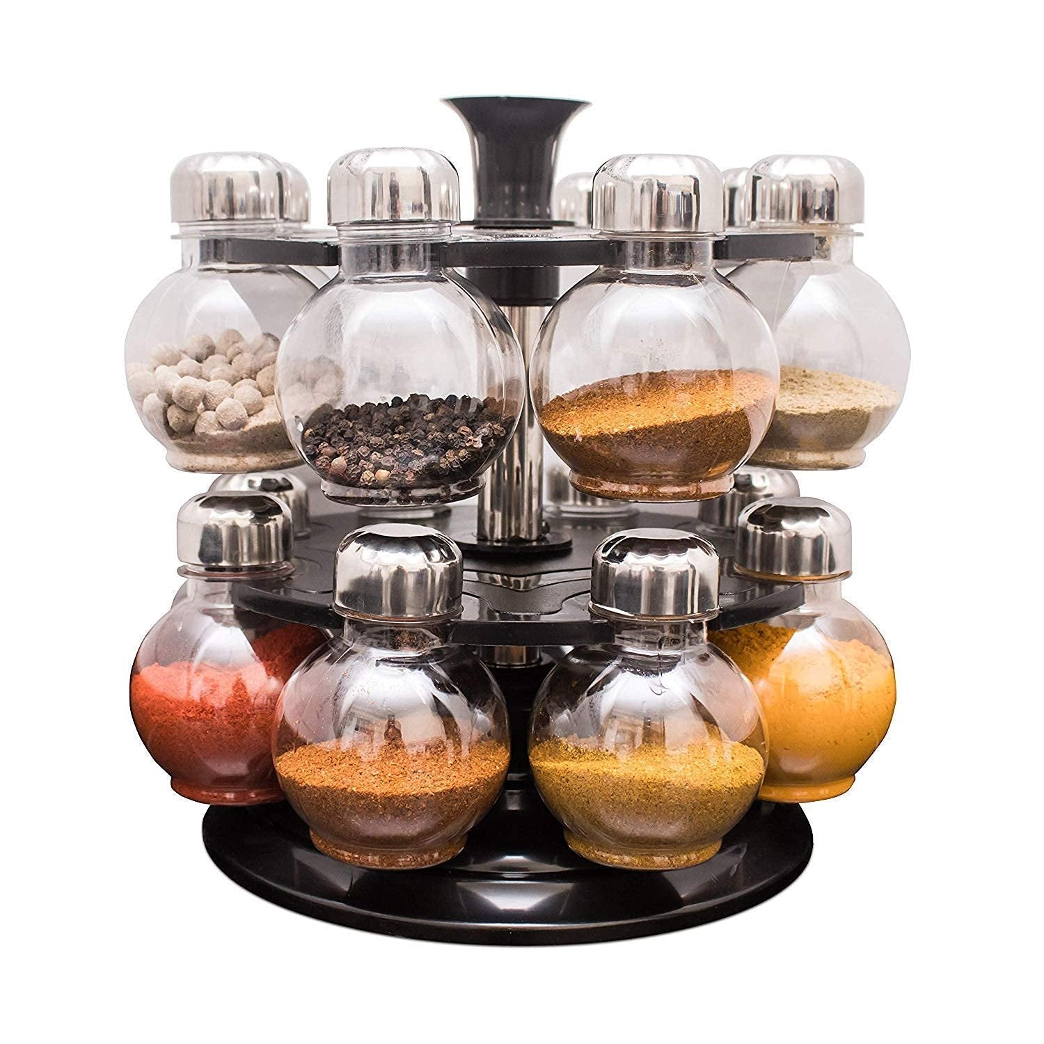 360 Double Layer Spice Rack ? Rotating Organizer for Easy Spice Storage and Access