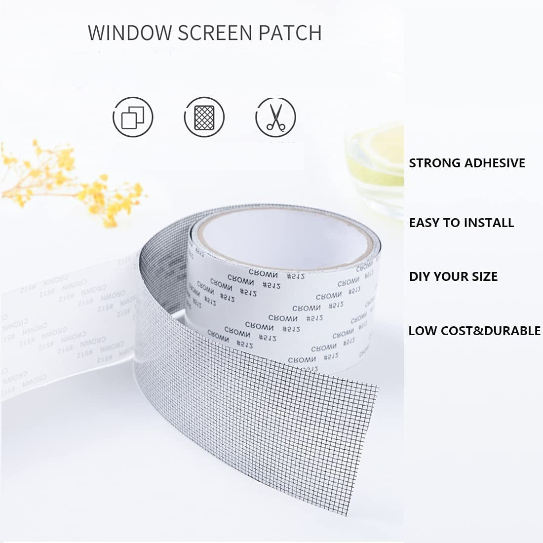 Window Screen Repair Tape ? Durable and Easy-to-Apply Tape for Quick Window Screen Fixes