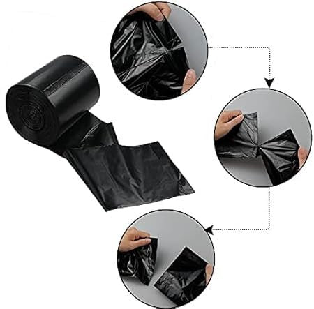 100-Pack Garbage Bags Roll ? Medium Size Trash Bags (18"x20") ? Strong & Leakproof ? 0.8mm Thickness ? Perfect for Bathroom, Bedroom & Office Bins (Black)
