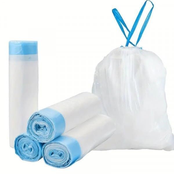 100-Pack Garbage Bags Roll ? Medium Size Trash Bags (18"x20") ? Strong & Leakproof ? 0.8mm Thickness ? Perfect for Bathroom, Bedroom & Office Bins (Black)