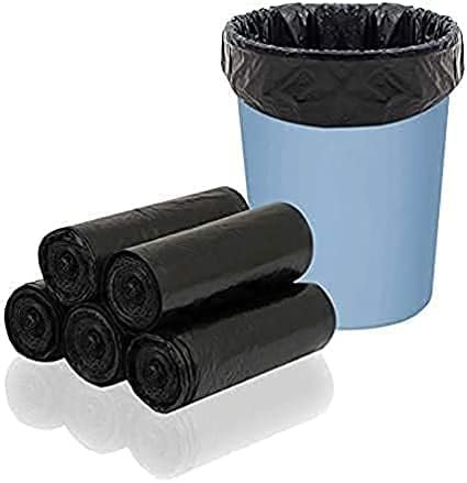 100-Pack Garbage Bags Roll ? Medium Size Trash Bags (18"x20") ? Strong & Leakproof ? 0.8mm Thickness ? Perfect for Bathroom, Bedroom & Office Bins (Black)