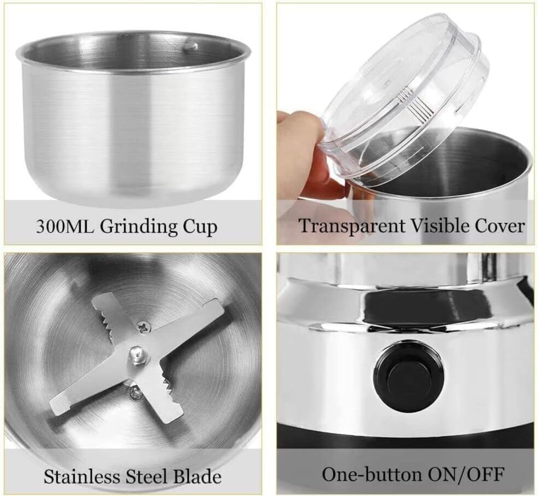 2-in-1 Coffee Grinder & Juicer ? Electric Multi-Function Appliance for Beans, Nuts & Fruits ? 200W Motor ? BPA-Free Parts ? Easy to Clean (Compact Design)