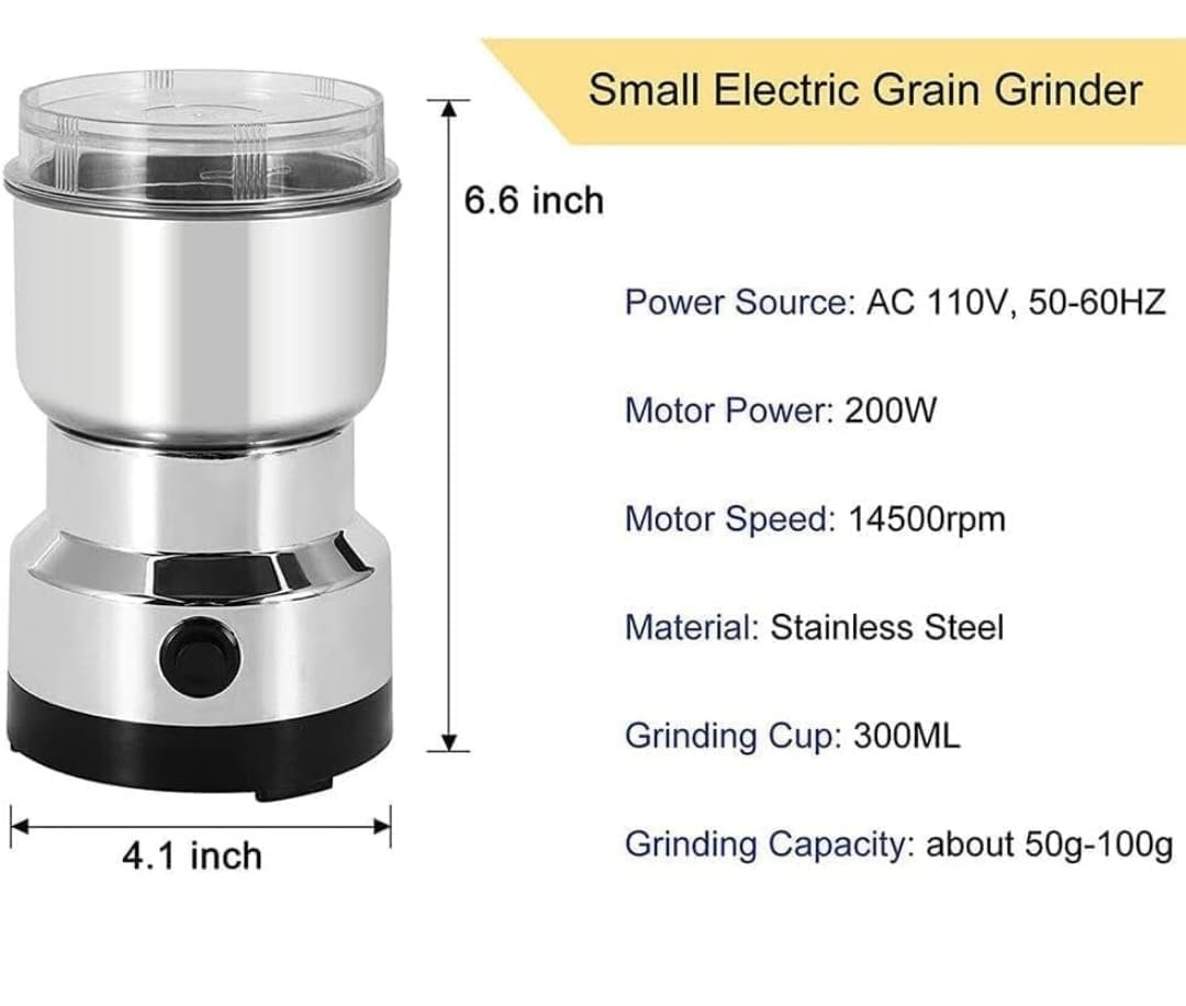 2-in-1 Coffee Grinder & Juicer ? Electric Multi-Function Appliance for Beans, Nuts & Fruits ? 200W Motor ? BPA-Free Parts ? Easy to Clean (Compact Design)