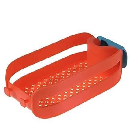 Kitchen Sink Faucet Organizer Rack ? Adjustable Holder for Sponges, Soaps & Brushes ? Drainage Design Sink Caddy Shelf for Tidy Countertops