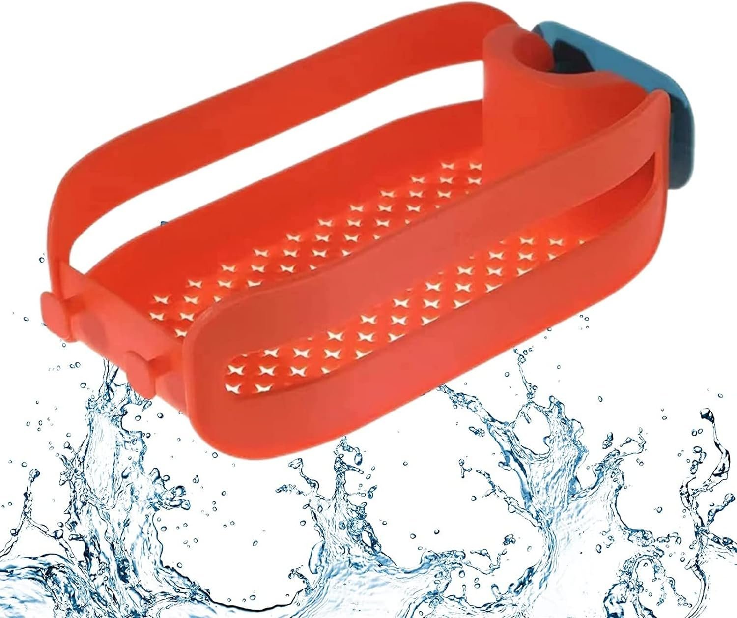 Kitchen Sink Faucet Organizer Rack ? Adjustable Holder for Sponges, Soaps & Brushes ? Drainage Design Sink Caddy Shelf for Tidy Countertops