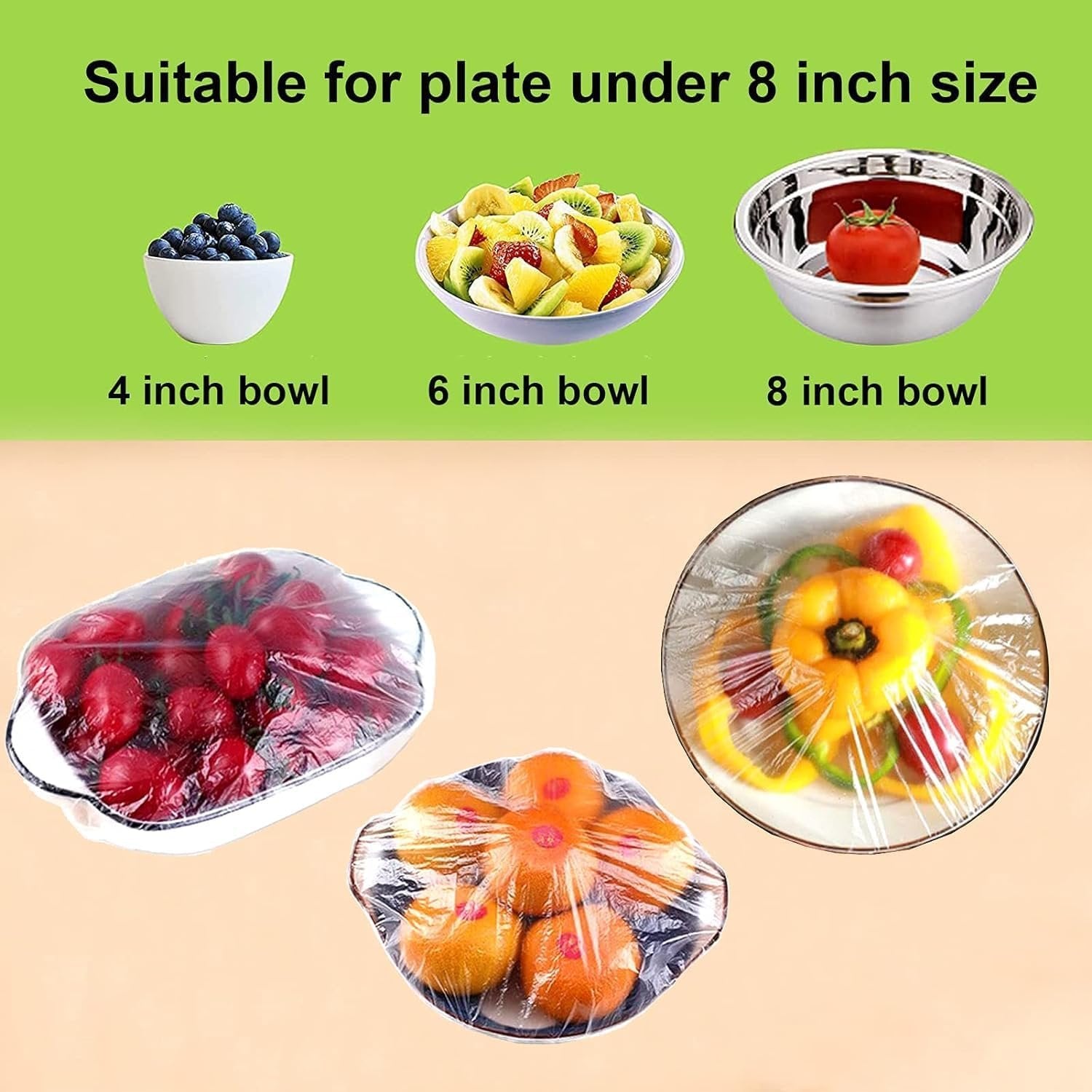 100 Pcs Fresh Keeping Bags ? Reusable Elastic Food Storage Covers for Bowls and Plates