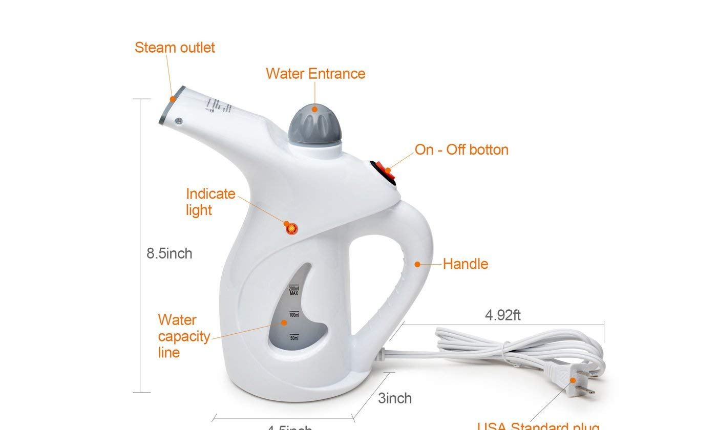 Garment Steamer ? Handheld Portable Clothes Steamer for Fast Wrinkle Removal ? Safe for All Fabrics ? Lightweight, Travel-Friendly Design with Quick Heat-Up