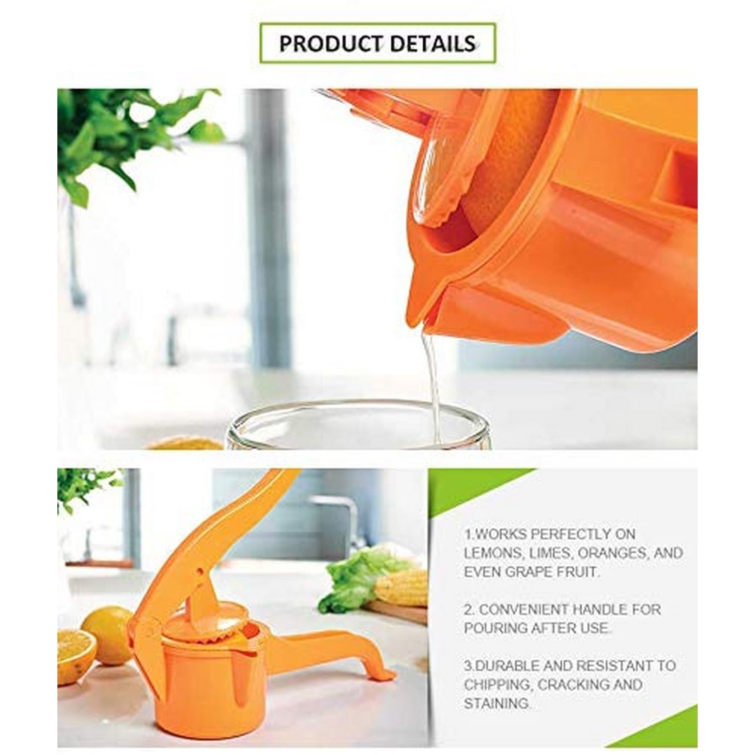 2 in 1 Lemon Squeezer Manual Hand Squeeze Tool ? Heavy-Duty Citrus Press Juicer for Lemons & Limes ? Ergonomic Handle & Rust-Resistant Design for Kitchen Use