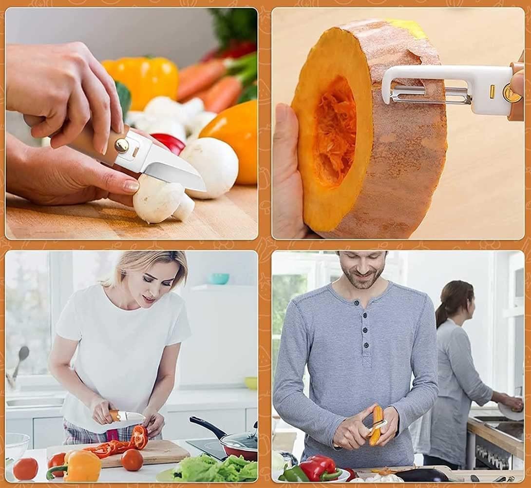 2 IN 1 MULTIFUNCTIONAL PEELER KNIFE ? Versatile Kitchen Tool for Efficient Peeling, Slicing, and Cutting