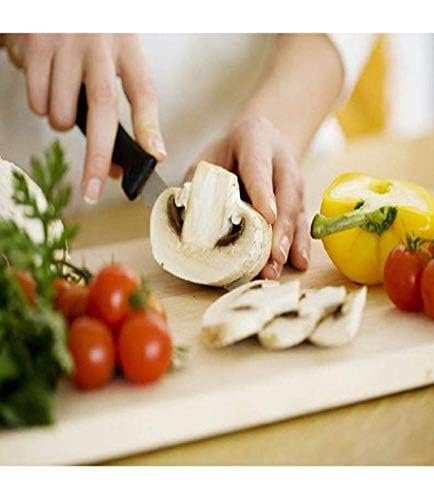 WOODEN CHOPPING BOARD 5-PCS KNIFE SET ? Premium Quality Wooden Board with 5 Sharp Knives for Kitchen Prep
