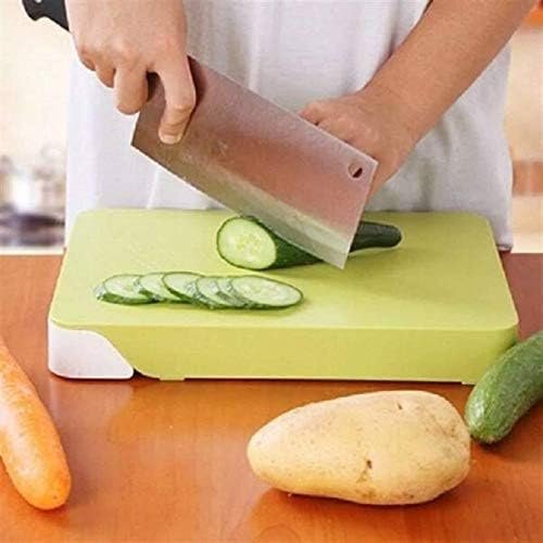 WOODEN CHOPPING BOARD 5-PCS KNIFE SET ? Premium Quality Wooden Board with 5 Sharp Knives for Kitchen Prep
